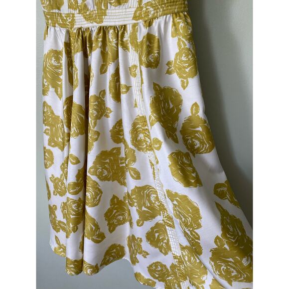 eShakti Women's Floral Dress Size MediumChartreuse Sleeveless Knee Length - Picture 3 of 9